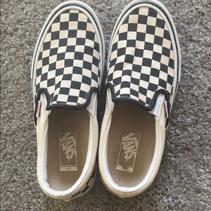 Vans Kids Slip-On Checkerboard Sneakers - Black & White